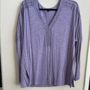Torrid Purple Lace Trim Blouse
